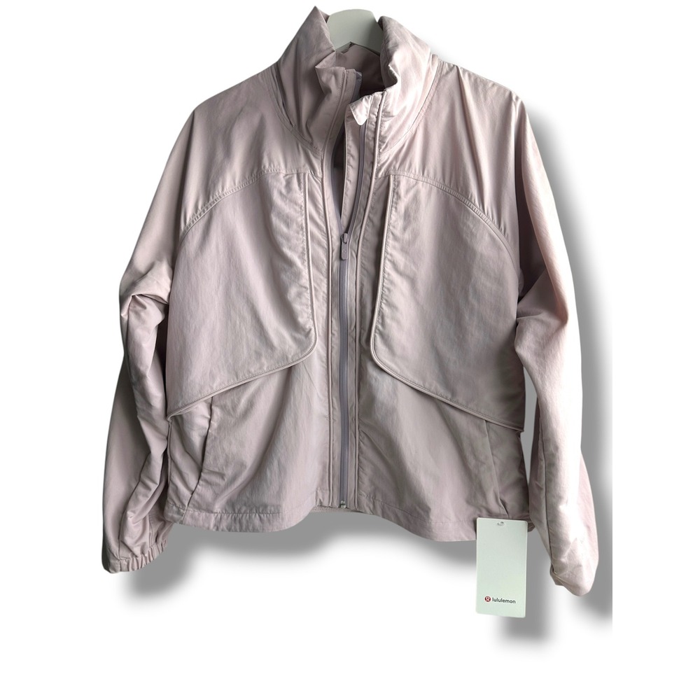 lululemon Always Effortless Jacket Women 10 Pink Peony Water Repellent Zip Up